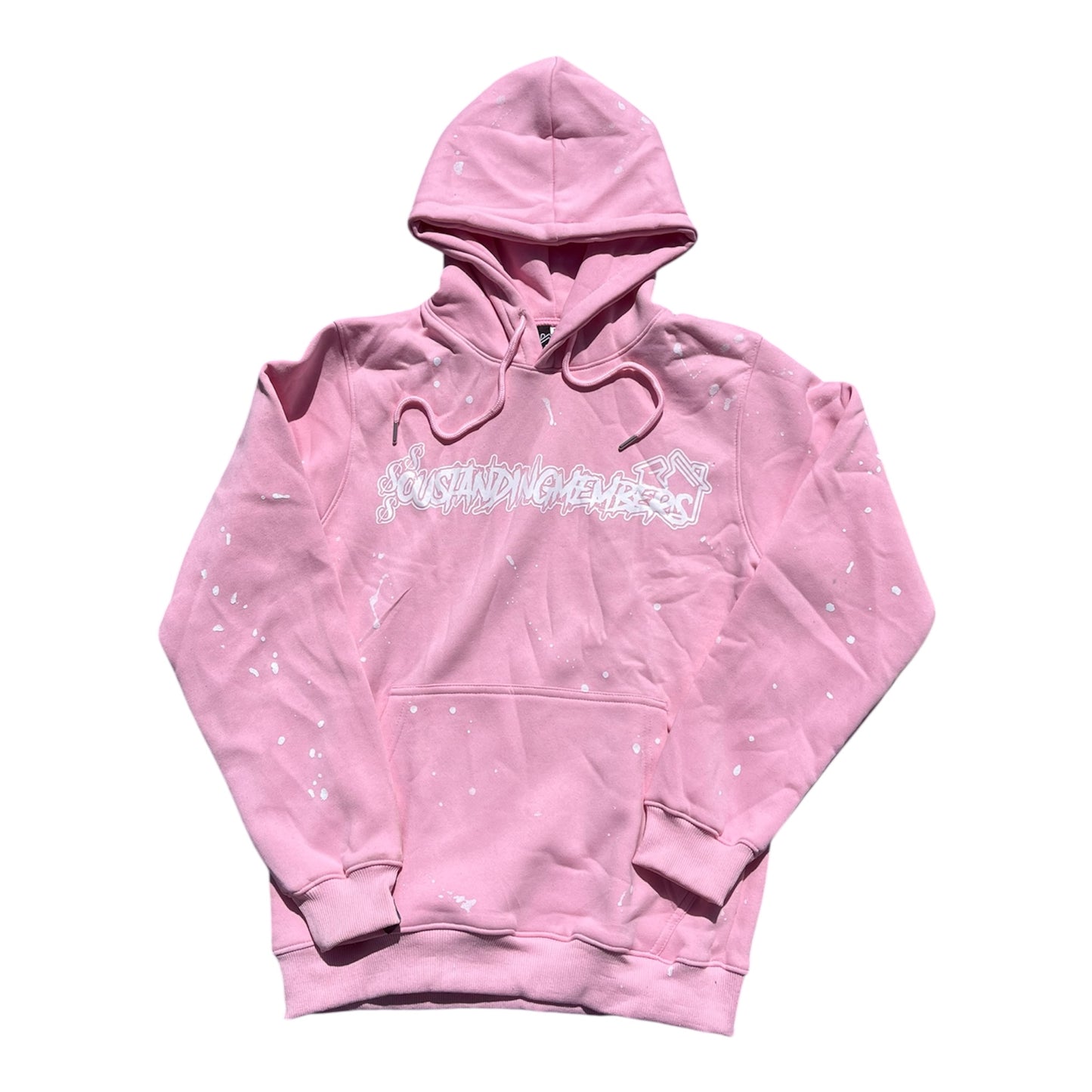 $MR X OM Pink Splatter Hoodie