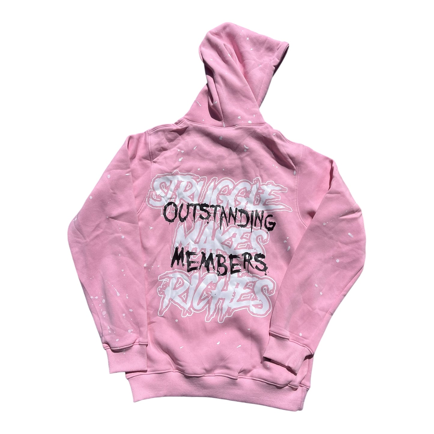 $MR X OM Pink Splatter Hoodie